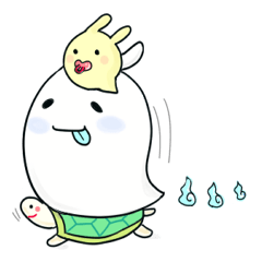 [LINEスタンプ] うさぎおばけ