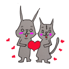 [LINEスタンプ] ウーとニャー