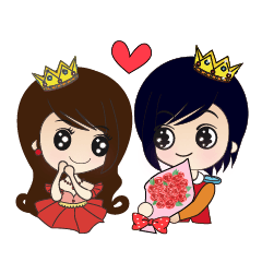 [LINEスタンプ] Princess ＆ Prince(in English)