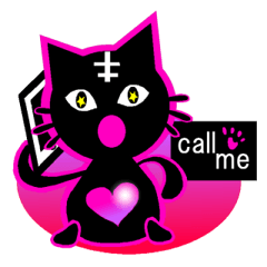 [LINEスタンプ] ももいろ黒猫