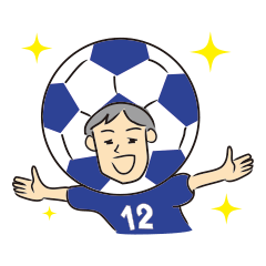 [LINEスタンプ] サッカー大好きサポーター（ブルー）