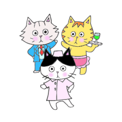 [LINEスタンプ] 3にゃんこ 第5弾 働き編