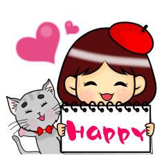 [LINEスタンプ] 恥ずかしがり屋の絵描きちゃんの画像（メイン）