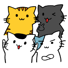 [LINEスタンプ] 4匹のねこ