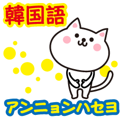 [LINEスタンプ] 韓国語ねこ。日常で毎日使える韓国語編