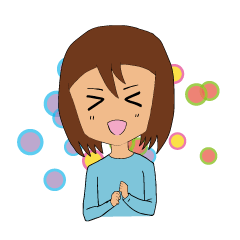 [LINEスタンプ] いつも目つぶり女子の画像（メイン）