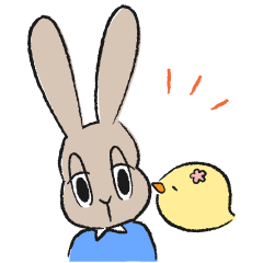 [LINEスタンプ] うさぎ先輩とぴよみ