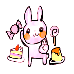 [LINEスタンプ] PINKY RABBIT