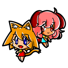 [LINEスタンプ] にゃん娘とわん娘の画像（メイン）