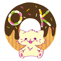 [LINEスタンプ] お菓子とねこさんの画像（メイン）