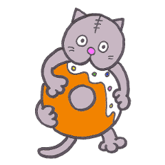 [LINEスタンプ] 灰色猫の画像（メイン）