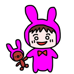 [LINEスタンプ] マメちゃんとクマのぬいぐるみ