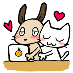 [LINEスタンプ] 恋するわんことにゃんこ