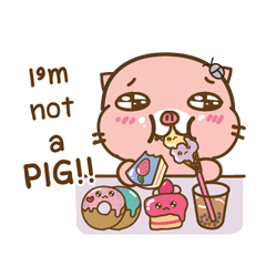 [LINEスタンプ] I'm not a PIG:Fat and Delicious [EN]