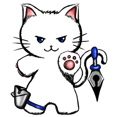 [LINEスタンプ] 描き猫:シロ