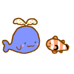 [LINEスタンプ] カラフルくじらとおともだち