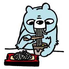 [LINEスタンプ] えぞひぐまのはまちゃん（食事中）の画像（メイン）