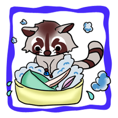 [LINEスタンプ] 陽気なアライグマの画像（メイン）