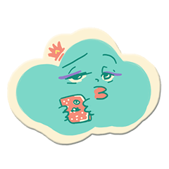 [LINEスタンプ] cute, sweet and fabulous cloudsの画像（メイン）