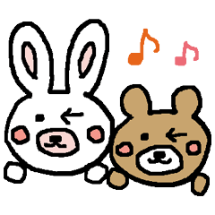 [LINEスタンプ] ウサギのうーたんとクマのくーたん