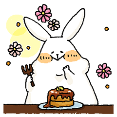 [LINEスタンプ] くいしんぼううさぎ だいふく。