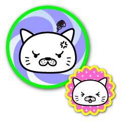 [LINEスタンプ] 白猫スタンプ・シール風