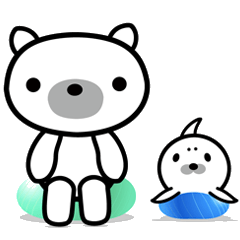 [LINEスタンプ] エクササイZOO（シロクマ＆アザラシ編）の画像（メイン）