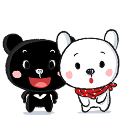 [LINEスタンプ] 黒と白クマの画像（メイン）