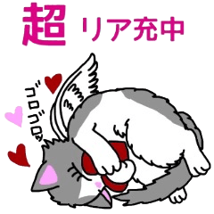 [LINEスタンプ] はねネコめいちゃん(文字付きねこスタンプ)