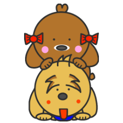 [LINEスタンプ] 仲良しプードルのくうとチッチ