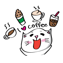 [LINEスタンプ] A cup of coffee with a cat