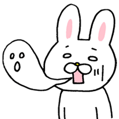 [LINEスタンプ] 出っ歯うさぎのリアクションスタンプの画像（メイン）