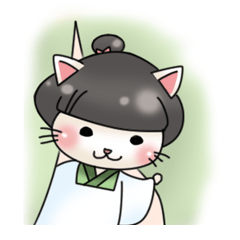 [LINEスタンプ] 割烹着を着た女将ネコ