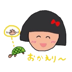 [LINEスタンプ] リボン少女とおカメちゃんの画像（メイン）