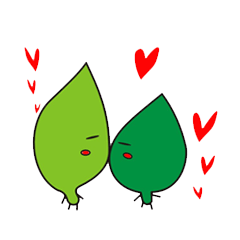 [LINEスタンプ] Leaves and animal friends.