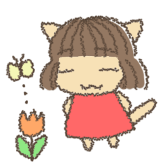 [LINEスタンプ] ねこみみむすめ