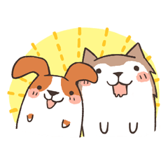 [LINEスタンプ] Beagle and Husky