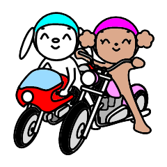 [LINEスタンプ] マルチーとトイプーのバイク友達の画像（メイン）