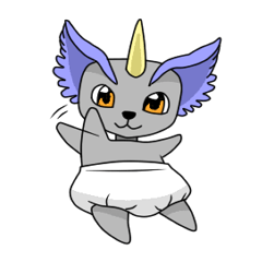 [LINEスタンプ] Horned baby bear