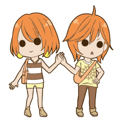 [LINEスタンプ] girls ＆ boys