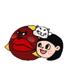 [LINEスタンプ] 佐藤美咲（妹）佐藤未来（姉）と子犬