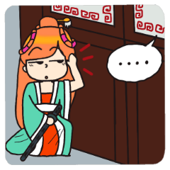 [LINEスタンプ] Nidgy : Traditional Girl (EN) Ver.1の画像（メイン）