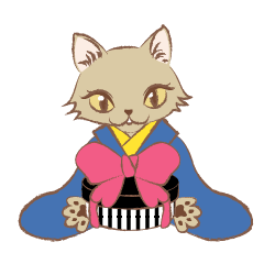 [LINEスタンプ] ねこ着物女子の画像（メイン）