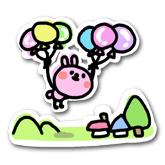 [LINEスタンプ] ペタうさ