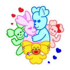 Heart Bunny Family