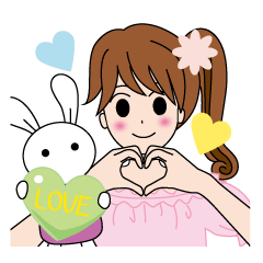 [LINEスタンプ] もえちゃんとウサギ2