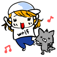 [LINEスタンプ] なつみちゃんとウルフくん