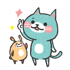 [LINEスタンプ] Buruko cat ＆ Ponka rabbitの画像（メイン）