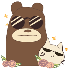 [LINEスタンプ] Blue Bearry with Coco Cat