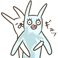 [LINEスタンプ] オラオラ系うさぎ先輩の「ちょ…まてよ」